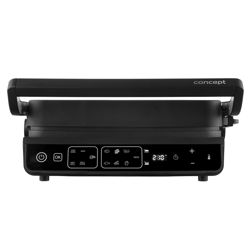 Concept ge3600 - Ψησταριά/Γκριλιέρα με αισθητήρα θερμοκρασίας GLASS 2000W/230V μαύρο