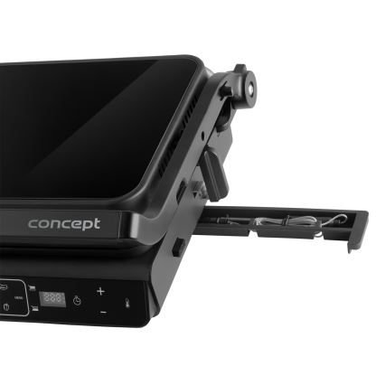 Concept ge3600 - Ψησταριά/Γκριλιέρα με αισθητήρα θερμοκρασίας GLASS 2000W/230V μαύρο