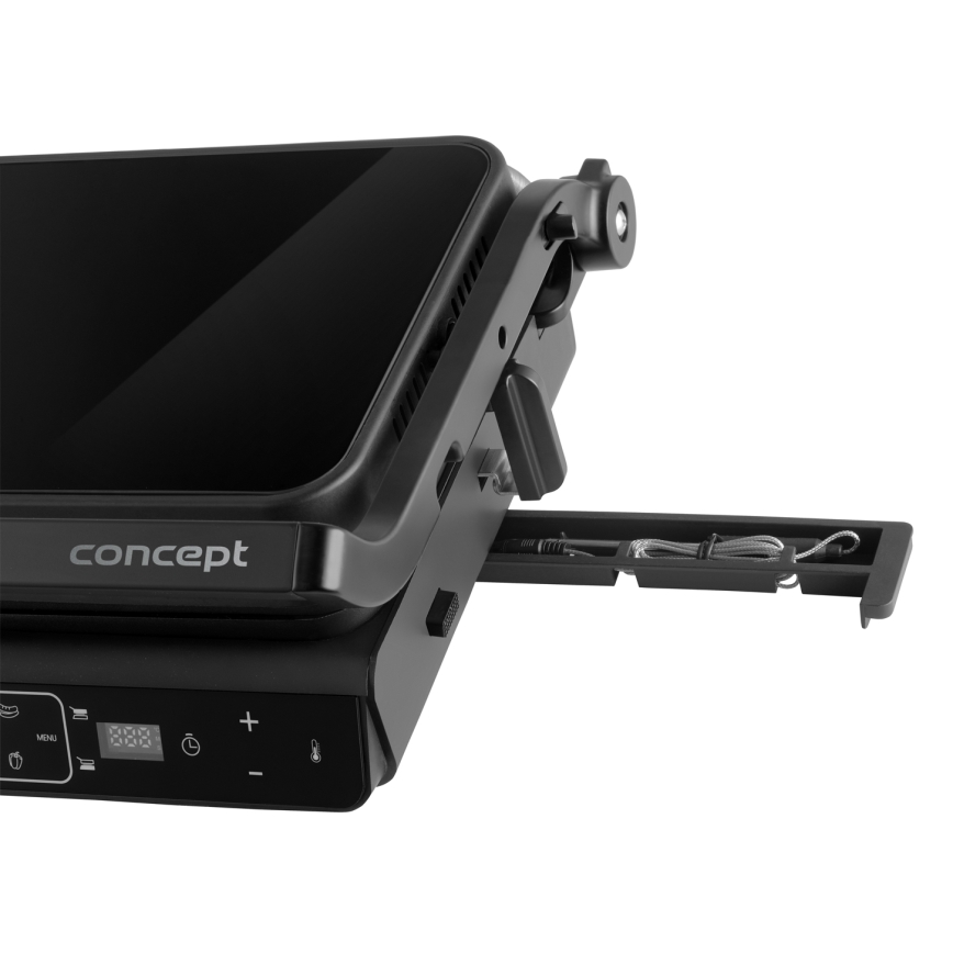 Concept ge3600 - Ψησταριά/Γκριλιέρα με αισθητήρα θερμοκρασίας GLASS 2000W/230V μαύρο