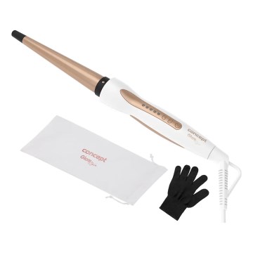 Concept KK2125 - Κωνικό ψαλίδι για μπούκλες GLAM STYLE 42W/230V λευκό/ροζ-χρυσό