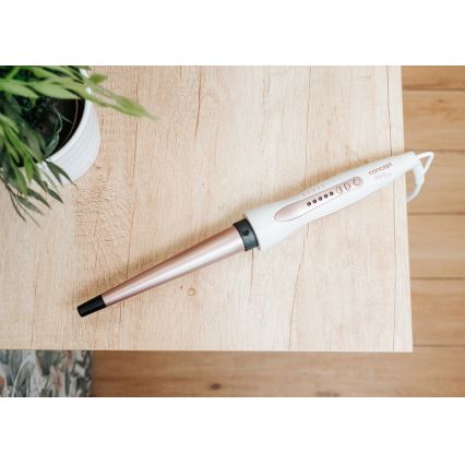 Concept KK2125 - Κωνικό ψαλίδι για μπούκλες GLAM STYLE 42W/230V λευκό/ροζ-χρυσό