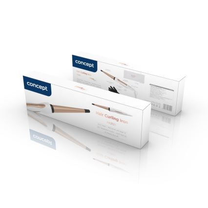 Concept KK2125 - Κωνικό ψαλίδι για μπούκλες GLAM STYLE 42W/230V λευκό/ροζ-χρυσό