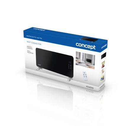 Concept KS4010 - Ηλεκτρικός θερμαντήρας/κονβέκτορας 1000/2000 W IP24 μαύρο + τηλεχειριστήριο