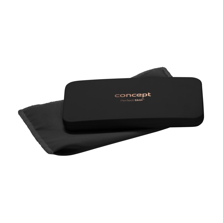 Concept KZ2020 - LED καθρέφτης τσέπης για καλλυντικά PERFECT SKIN LED/1,5W/5V 4500-5500K 300 mAh μαύρο