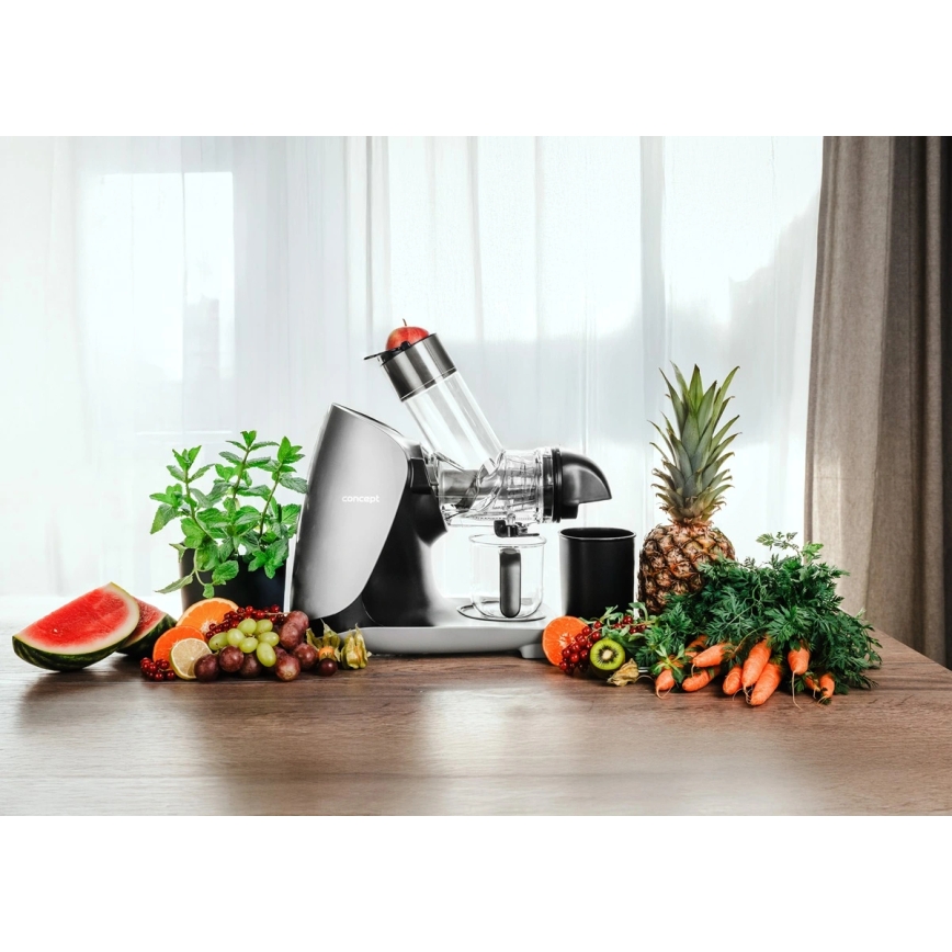 Concept LO7250 - Οριζόντιος αποχυμωτής με κοχλία 200W/230V μαύρο/ανοξείδωτο