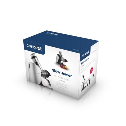 Concept LO7250 - Οριζόντιος αποχυμωτής με κοχλία 200W/230V μαύρο/ανοξείδωτο
