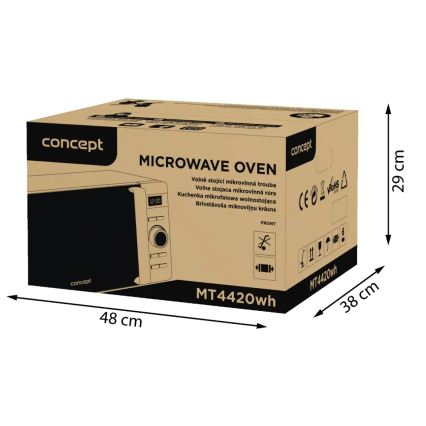 Concept MT4420wh - Φούρνος μικροκυμάτων 800W/230V 20 l λευκός