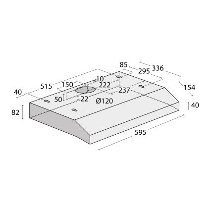 Concept OPP1260ss - Υποκρεμαστός απορροφητήρας 59,5 cm, ανοξείδωτος