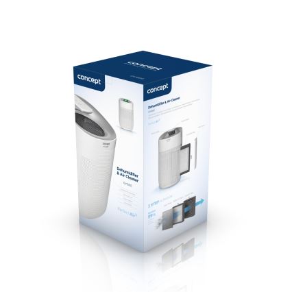 Concept OV1200 - Αφυγραντήρας και καθαριστής αέρα PERFECT AIR 1 l 45W/230V λευκό