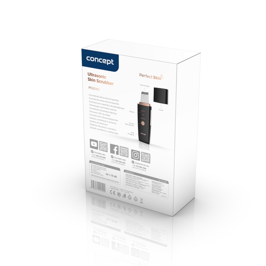 Concept PO2060 - Συσκευή φωτοθεραπείας προσώπου PERFECT SKIN 3,5W/5V USB 500 mAh IPX6 μαύρο