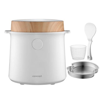 Concept RE3030 - Ψηφιακός ρυζομάγειρας 2-σε-1 380W/230V 1,5 l λευκό/εφέ ξύλου