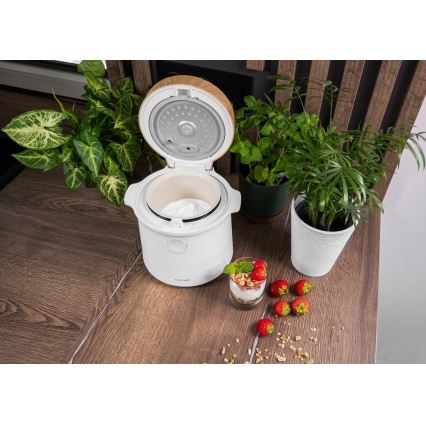 Concept RE3030 - Ψηφιακός ρυζομάγειρας 2-σε-1 380W/230V 1,5 l λευκό/εφέ ξύλου