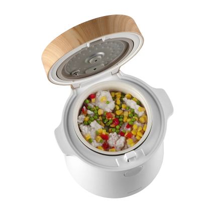 Concept RE3030 - Ψηφιακός ρυζομάγειρας 2-σε-1 380W/230V 1,5 l λευκό/εφέ ξύλου