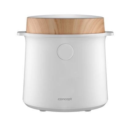 Concept RE3030 - Ψηφιακός ρυζομάγειρας 2-σε-1 380W/230V 1,5 l λευκό/εφέ ξύλου