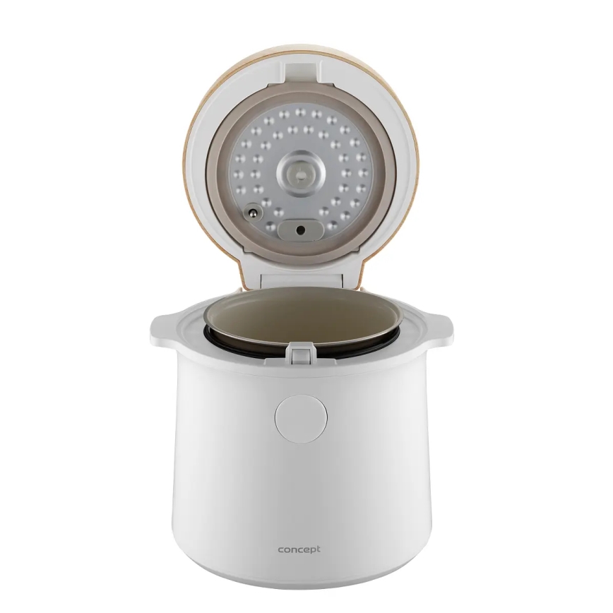 Concept RE3030 - Ψηφιακός ρυζομάγειρας 2-σε-1 380W/230V 1,5 l λευκό/εφέ ξύλου