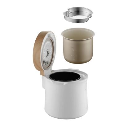 Concept RE3030 - Ψηφιακός ρυζομάγειρας 2-σε-1 380W/230V 1,5 l λευκό/εφέ ξύλου