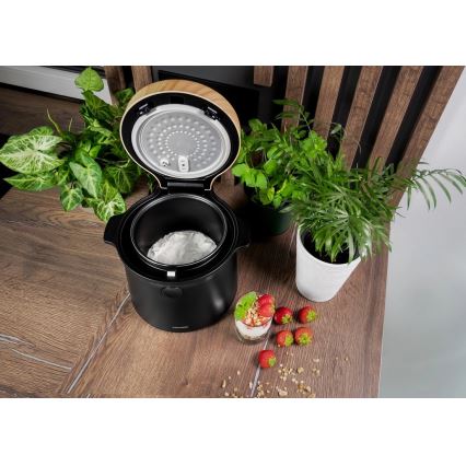 Concept RE4040 - Ψηφιακός ρυζομάγειρας 2-σε-1 450W/230V 2 l μαύρο/διακόσμηση ξύλου