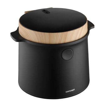 Concept RE4040 - Ψηφιακός ρυζομάγειρας 2-σε-1 450W/230V 2 l μαύρο/διακόσμηση ξύλου