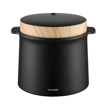 Concept RE4040 - Ψηφιακός ρυζομάγειρας 2-σε-1 450W/230V 2 l μαύρο/διακόσμηση ξύλου