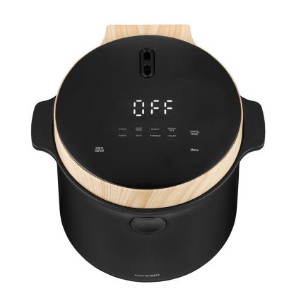 Concept RE4040 - Ψηφιακός ρυζομάγειρας 2-σε-1 450W/230V 2 l μαύρο/διακόσμηση ξύλου