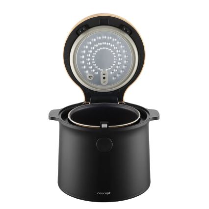Concept RE4040 - Ψηφιακός ρυζομάγειρας 2-σε-1 450W/230V 2 l μαύρο/διακόσμηση ξύλου
