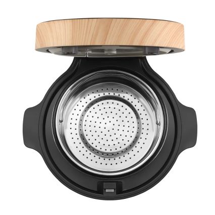 Concept RE4040 - Ψηφιακός ρυζομάγειρας 2-σε-1 450W/230V 2 l μαύρο/διακόσμηση ξύλου