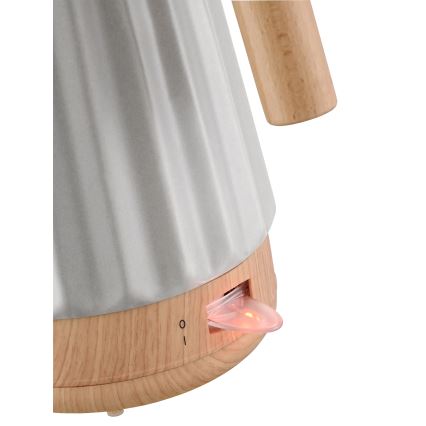 Concept RK0091 - Ηλεκτρικός βραστήρας 1,5 l 1500W/230V ανοιχτό γκρι/ντεκόρ ξύλου/κεραμική επίστρωση