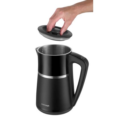Concept RK3100 - Ηλεκτρικός βραστήρας με ρύθμιση θερμοκρασίας 1,7 l 2200W/230V μαύρος