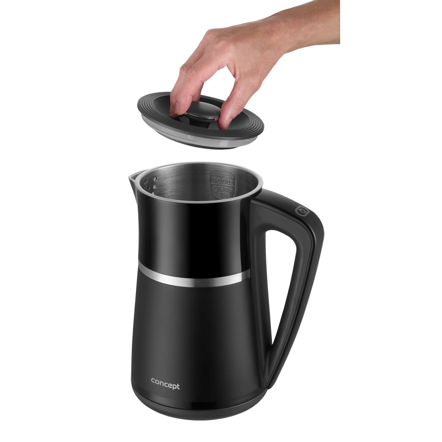 Concept RK3100 - Ηλεκτρικός βραστήρας με ρύθμιση θερμοκρασίας 1,7 l 2200W/230V μαύρος