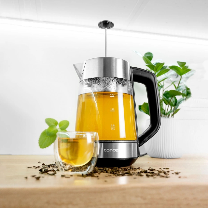 Concept RK4190 - Ηλεκτρικός βραστήρας με ρύθμιση θερμοκρασίας και φίλτρο 1,7 l 2200W/230V ανοξείδωτος
