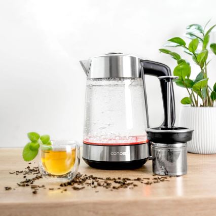 Concept RK4190 - Ηλεκτρικός βραστήρας με ρύθμιση θερμοκρασίας και φίλτρο 1,7 l 2200W/230V ανοξείδωτος