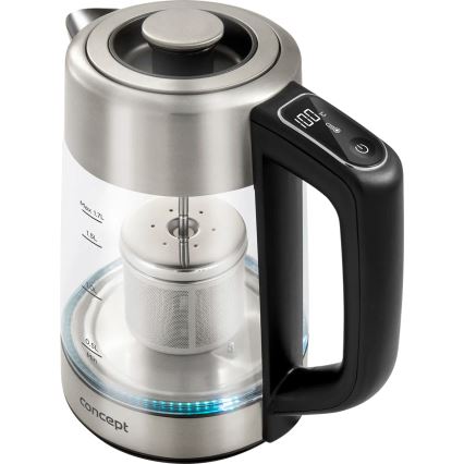 Concept RK4190 - Ηλεκτρικός βραστήρας με ρύθμιση θερμοκρασίας και φίλτρο 1,7 l 2200W/230V ανοξείδωτος