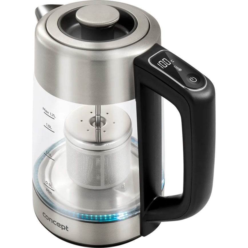 Concept RK4190 - Ηλεκτρικός βραστήρας με ρύθμιση θερμοκρασίας και φίλτρο 1,7 l 2200W/230V ανοξείδωτος