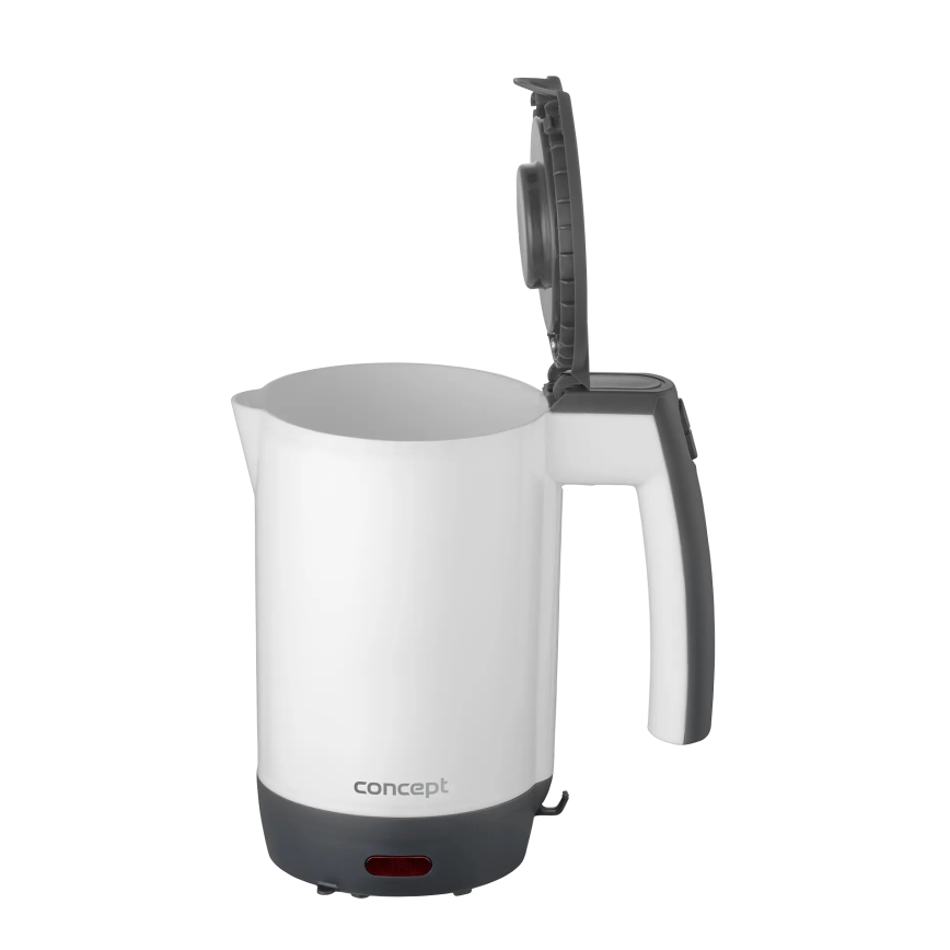 Concept RK7030 - Ταξιδιωτικός ηλεκτρικός βραστήρας 0,5 l 1080W/230V σε γκρι/λευκό + 2 φλιτζάνια