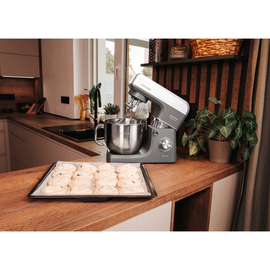 Concept RM6010 - Πλανητικό μίξερ κουζίνας DOUGH EXPERT 1900W/230V ανθρακί/ανοξείδωτο