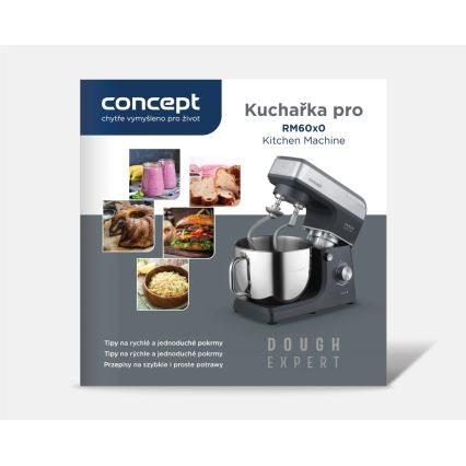 Concept RM6010 - Πλανητικό μίξερ κουζίνας DOUGH EXPERT 1900W/230V ανθρακί/ανοξείδωτο