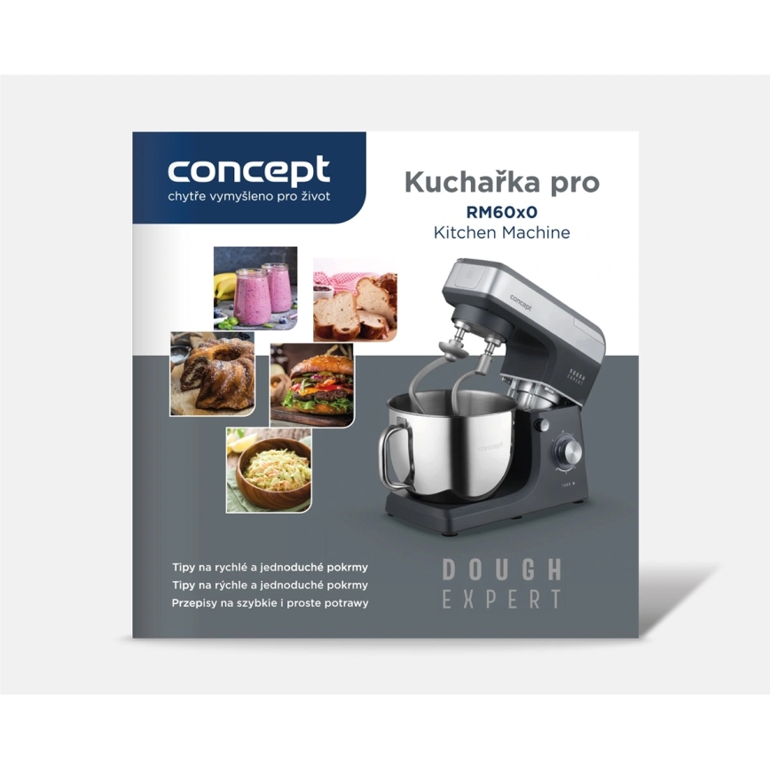 Concept RM6010 - Πλανητικό μίξερ κουζίνας DOUGH EXPERT 1900W/230V ανθρακί/ανοξείδωτο