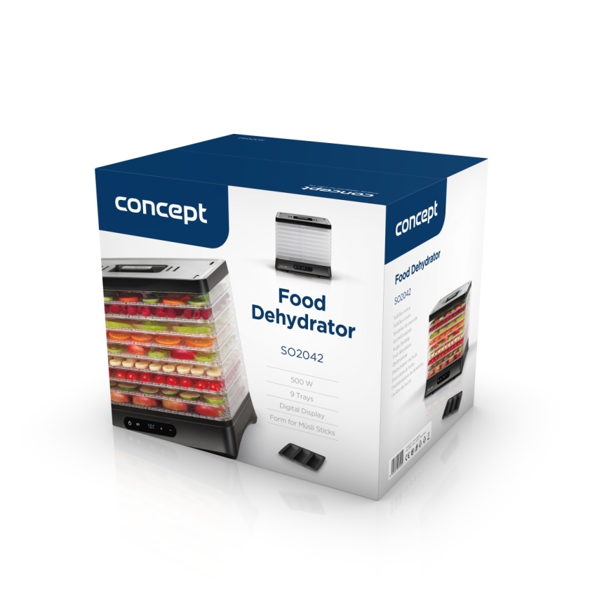 Concept SO2042 - Αποξηραντής τροφίμων 500W/230V μαύρος + φόρμα σιλικόνης