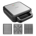 Concept SV3080 - Τοστιέρα FAMILY 3 σε 1 1200W/230V μαύρο/ανοξείδωτο ατσάλι