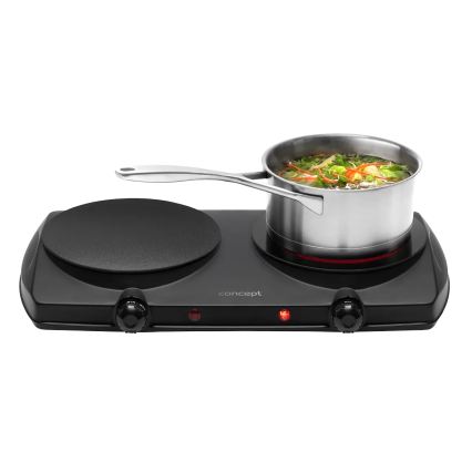 Concept VE3060 - Διπλή ηλεκτρική εστία 2500W/230V, μαύρη