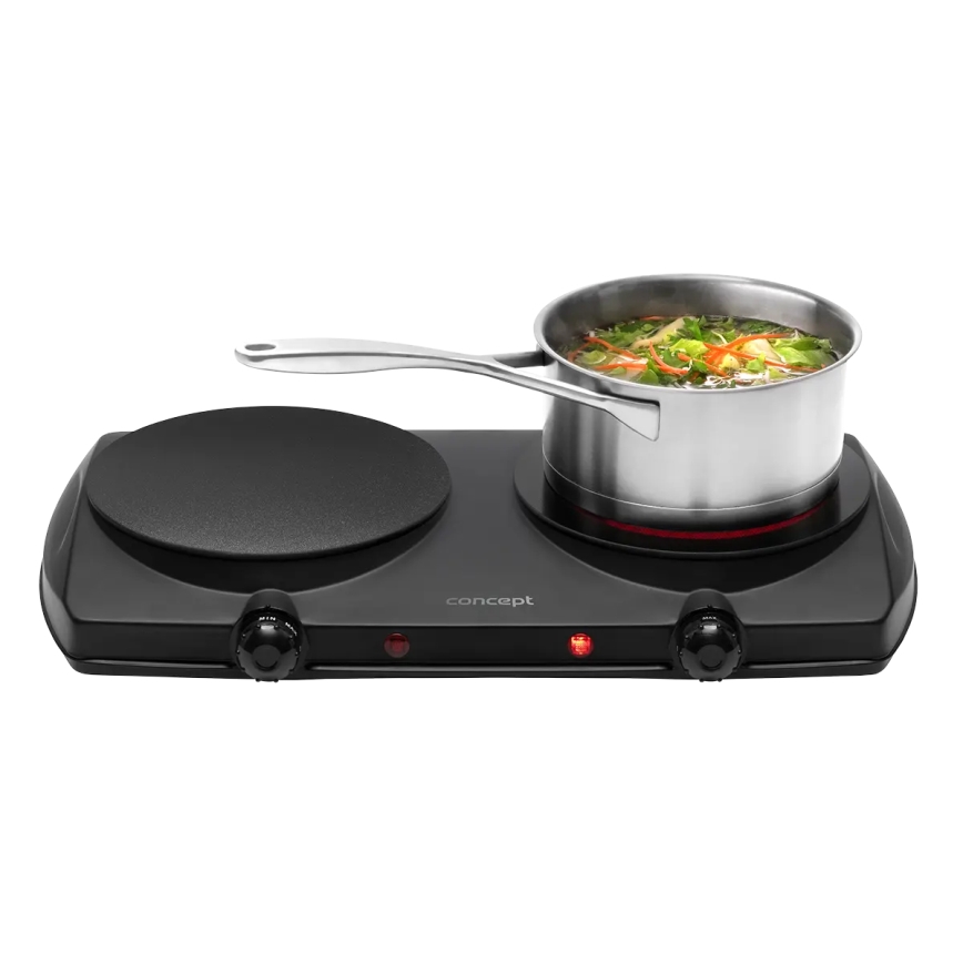 Concept VE3060 - Διπλή ηλεκτρική εστία 2500W/230V, μαύρη