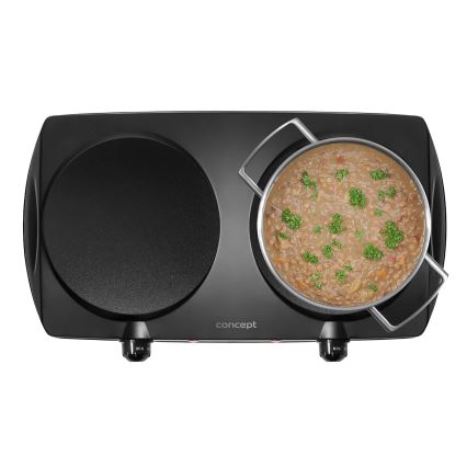 Concept VE3060 - Διπλή ηλεκτρική εστία 2500W/230V, μαύρη