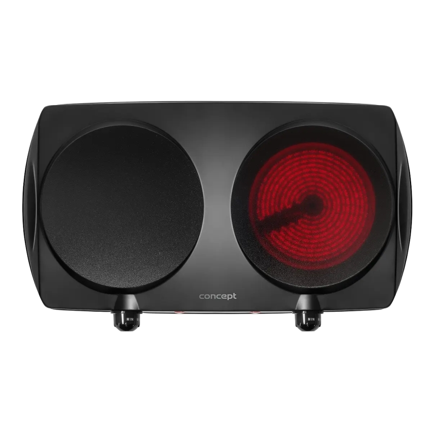 Concept VE3060 - Διπλή ηλεκτρική εστία 2500W/230V, μαύρη
