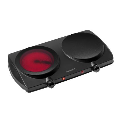 Concept VE3060 - Διπλή ηλεκτρική εστία 2500W/230V, μαύρη