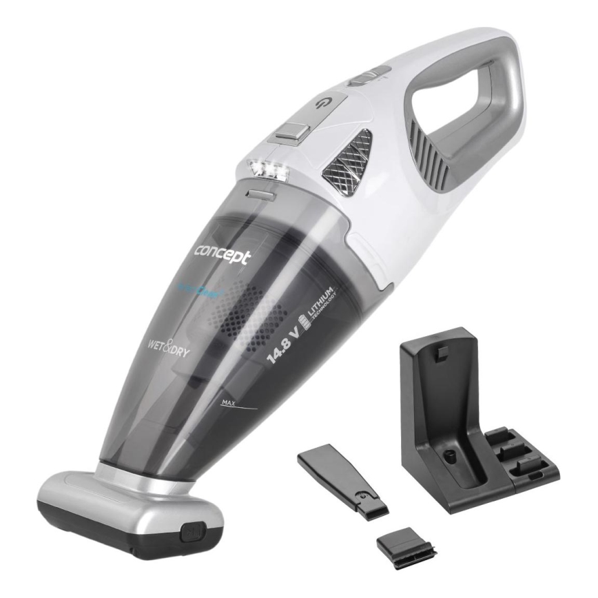 Concept VP4370 - Σκουπάκι χειρός WET & DRY PERFECT CLEAN 90W/14,8V 2200 mAh λευκό