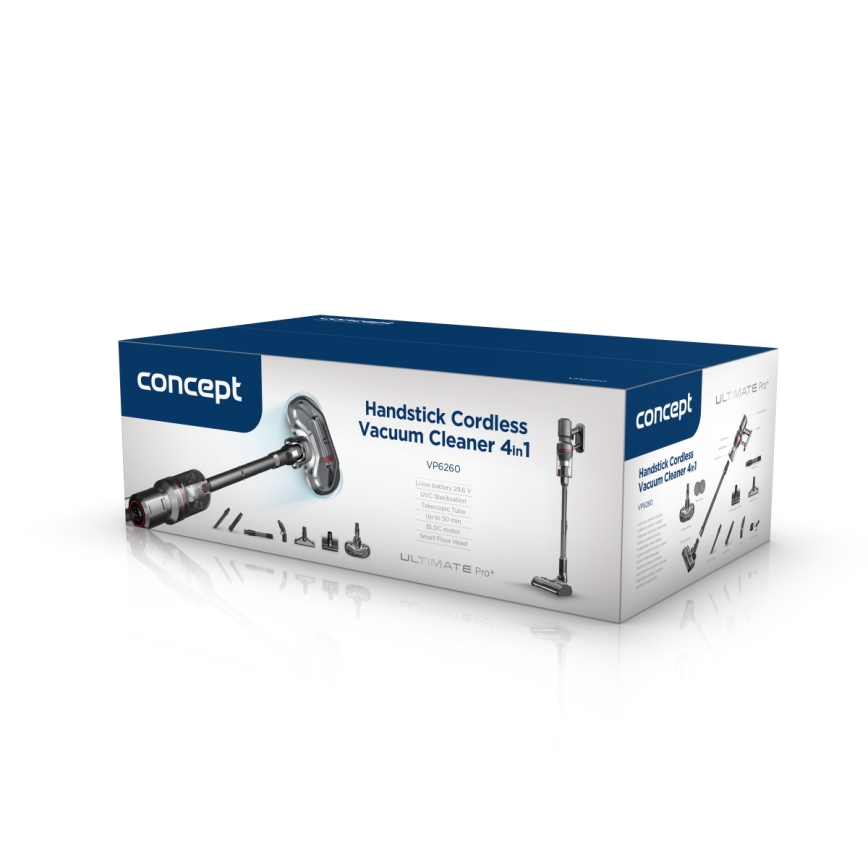 Concept VP6260 - Ραβδοσκούπα 4 σε 1 ULTIMATE PRO+ 500W/29,6V 2200 mAh μαύρη