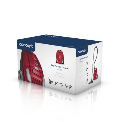 Concept VP8224 - Ηλεκτρική σκούπα με σακούλα REFRESH CAR&PET 3,5 l 700W/230V κόκκινο