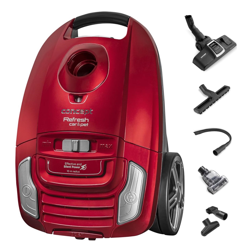 Concept VP8224 - Ηλεκτρική σκούπα με σακούλα REFRESH CAR&PET 3,5 l 700W/230V κόκκινο
