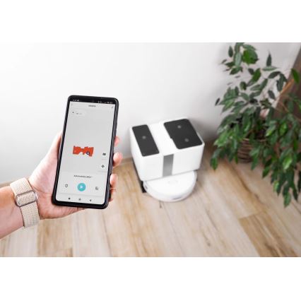 Concept VR4050 - Έξυπνη ρομποτική σκούπα 2-σε-1 με λειτουργία σφουγγαρίσματος OPTIMUS AQUA PRO LASER 3D 600W/230V 5200 mAh Wi-Fi λευκή