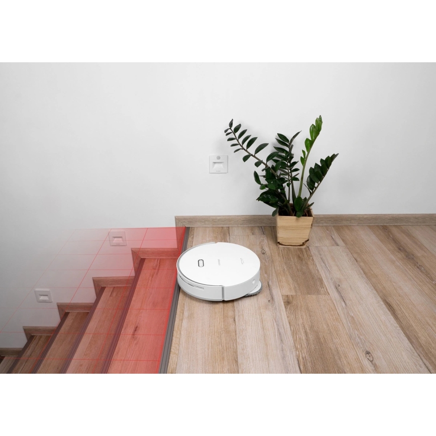 Concept VR4050 - Έξυπνη ρομποτική σκούπα 2-σε-1 με λειτουργία σφουγγαρίσματος OPTIMUS AQUA PRO LASER 3D 600W/230V 5200 mAh Wi-Fi λευκή